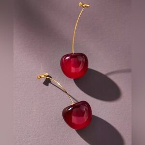 Anthropologie Cherry Drop Earrings